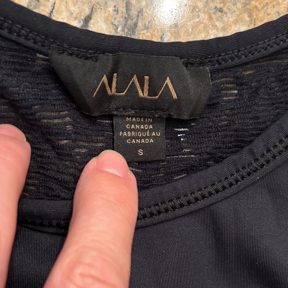 Alala Curve Black Lace High Neck Sports Bra Crop Top | Chich Activewear - Picture 2 of 5